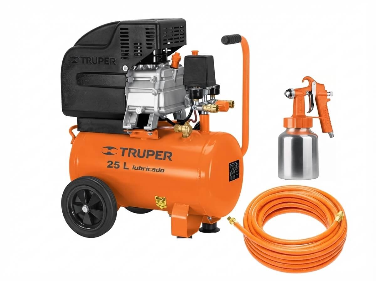 Compresor para Pintar con Pistola Truper 25 Litros 2HP 116 PSI COMP-25LT-260