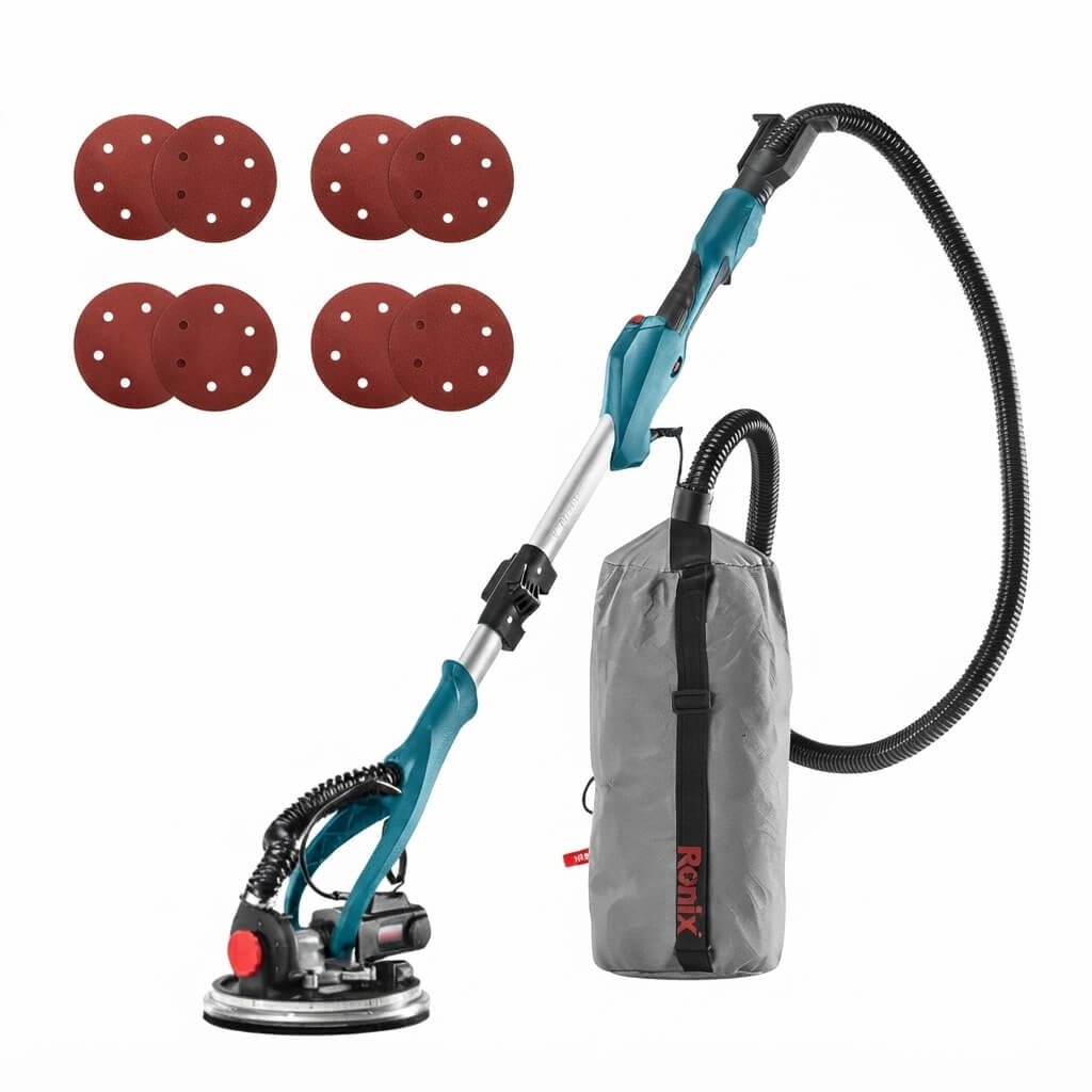 Lijadora de Pared con Aspirador de Polvo Eléctrica Ronix 6200 – 820W – 1900 RPM