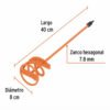 Taladro para Mezclar Pintura Truper ROTO-1/2A7-2 600W con Revolvedor 40cm